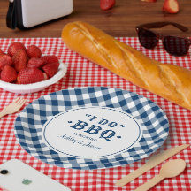 Monograma de boda personalizada Gingham de la Mari