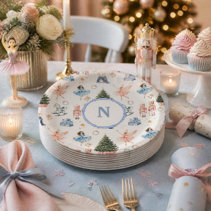 Plato De Papel Monograma de Navidad del Ballet Cascanueces 