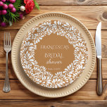 Plato De Papel Monograma de talavera terracota de México con duch<br><div class="desc">Ducha nupcial de terracota de talavera mexicana monogramada plantilla de servilletas personalizadas, ducha de novia con estilo de talavera marrón y blanco totalavera personalizada servilletas personalizadas, papel picado ducha de novia con pañales impresos mostaza talavera ducha de novia decoración personalizada de mesa vintage talavera de mesa personalizada decoración de mesa...</div>