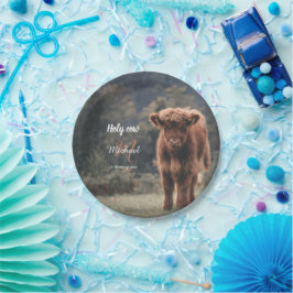 Plato De Papel Monograma de ternera bovina de la región montañesa