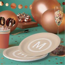Plato De Papel Monograma enmarcado de Personalizado moderno de co
