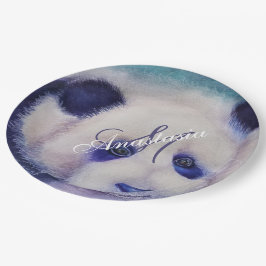 PLATO DE PAPEL MONOGRAMA FIESTA BLANCO Y NEGRO