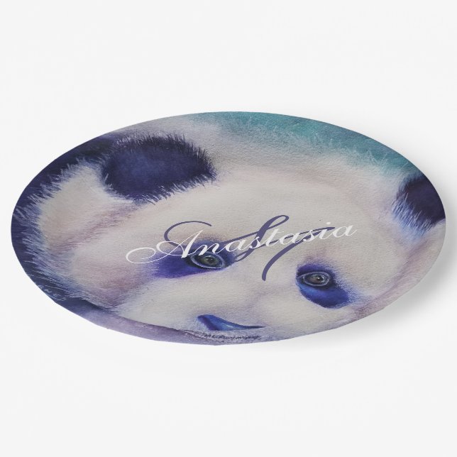 PLATO DE PAPEL MONOGRAMA FIESTA BLANCO Y NEGRO (Angular)