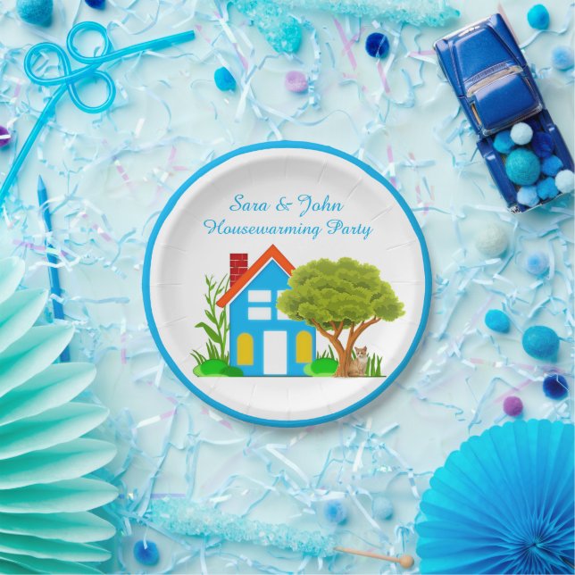 Plato De Papel Monograma lindo Fiesta para calentar el hogar Plac (Fiesta)