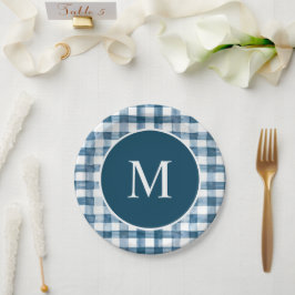 Plato De Papel Monogramación de aventura rústica de la montaña fo
