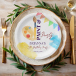 Plato De Papel Monogramación de pintura y fiesta de arte fiesta<br><div class="desc">Pintura y arte fiesta fiesta monogramado plancha de papel fiesta de arte personalizado decoración de mesa,  pincel colorido y paleta de pintura acuarela planchas fiestas personalizadas para pintura de arte fiesta de papel impreso placas</div>