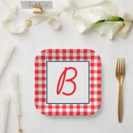 Plato De Papel Monogramado de Buffalo