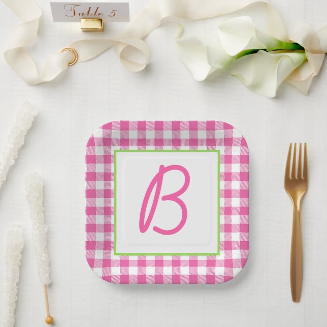 Plato De Papel Monogramado de Buffalo (Boda)