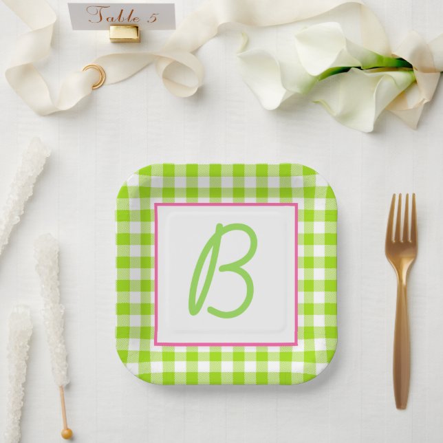 Plato De Papel Monogramado de Buffalo (Boda)