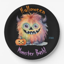 Plato De Papel Monster Bash Halloween Party