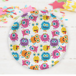 Plato De Papel Monster Fiesta de papel Placa