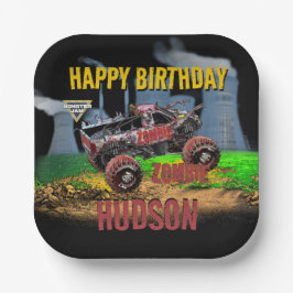 Plato De Papel Monster Jam - Cumpleaños Zombie