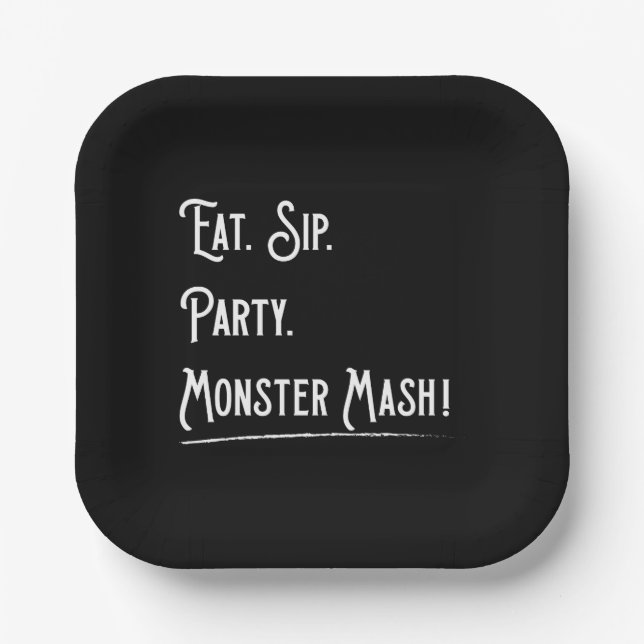 Plato De Papel Monster Mash Halloween Party (Anverso)