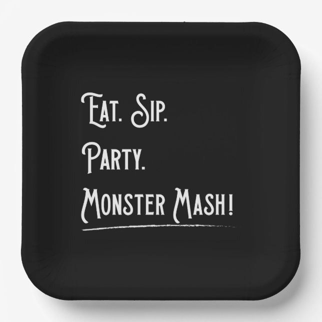 Plato De Papel Monster Mash Halloween Party (Anverso)