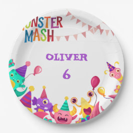 Plato De Papel Monster Mash Paper Plates - Kids Birthday Party
