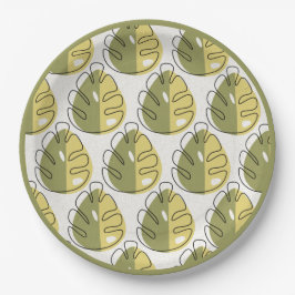 Plato De Papel Monstera Leaves – Green