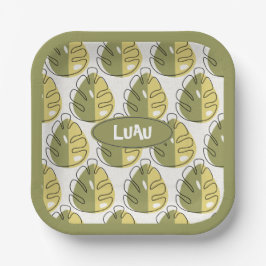Plato De Papel Monstera Leaves – Green