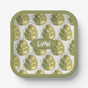 Plato De Papel Monstera Leaves – Green