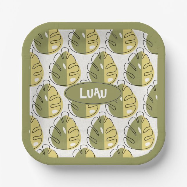 Plato De Papel Monstera Leaves – Green (Anverso)