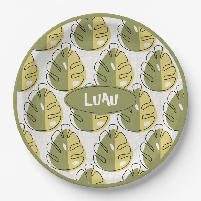 Plato De Papel Monstera Leaves – Green (Anverso)
