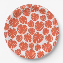 Monstera - Naranja y blanco