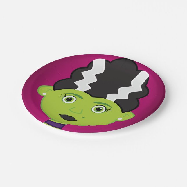 Plato De Papel Monstruo chica verde (Angular)
