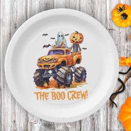 Plato De Papel Monstruo de calabaza divertida moderna Truck Cute
