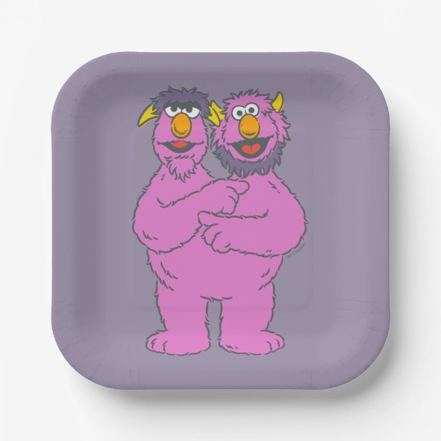 Plato De Papel Monstruo de dos cabezas de Sesame Street (Anverso)