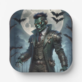 Plato De Papel Monstruo de Frankenstein Steampunk de Halloween