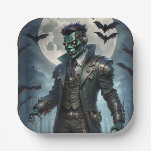 Plato De Papel Monstruo de Frankenstein Steampunk de Halloween