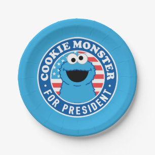 Plato De Papel Monstruo de la cookie para presidente