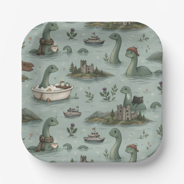 Plato De Papel Monstruo del Lago Ness  (Anverso)