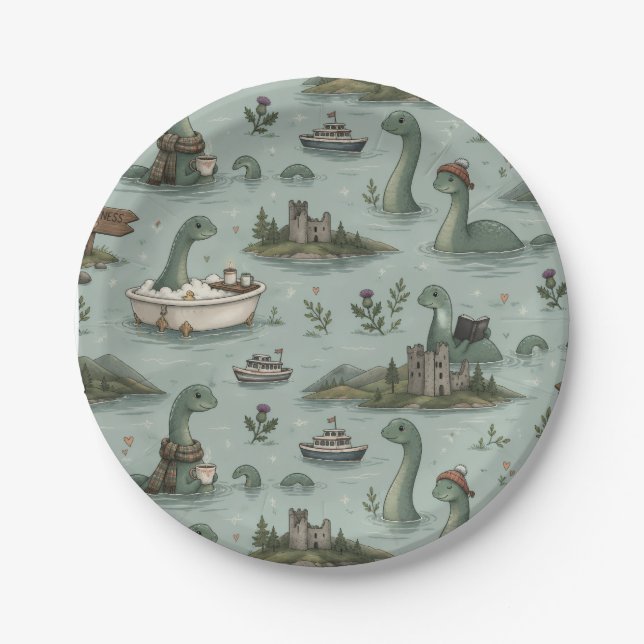 Plato De Papel Monstruo del lago Ness (Anverso)
