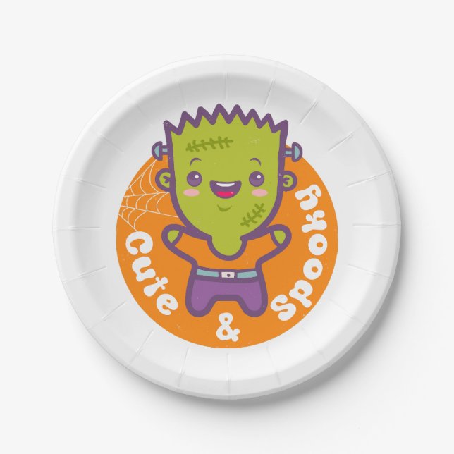 Plato De Papel Monstruo Frankenstein (Anverso)