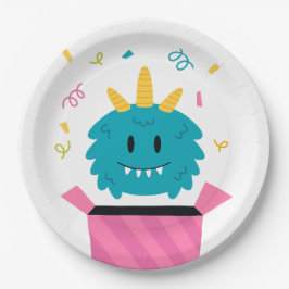 Plato De Papel Monstruo lindo