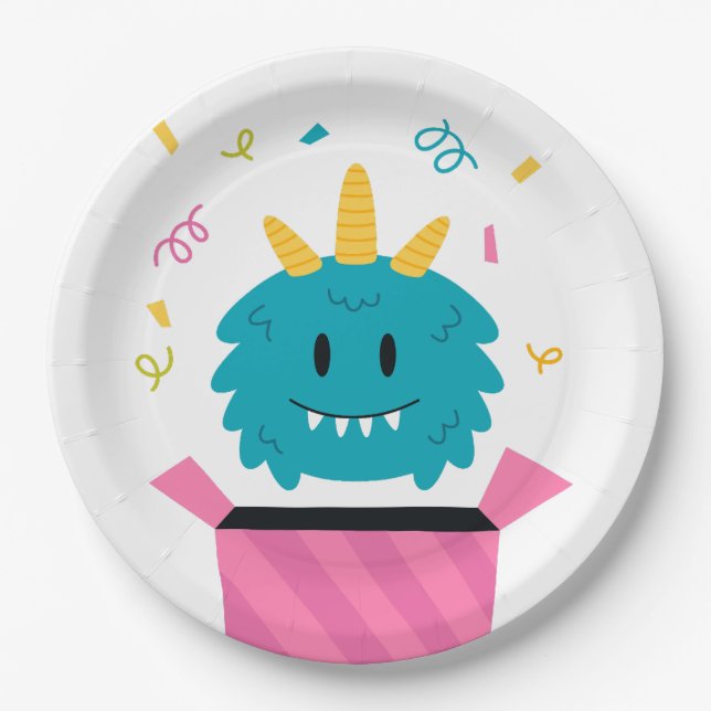 Plato De Papel Monstruo lindo (Anverso)