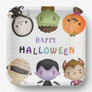 Plato De Papel Monstruo lindo espantó fiesta de Halloween