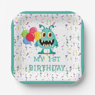 Plato De Papel Monstruo/Personalizado/extranjero