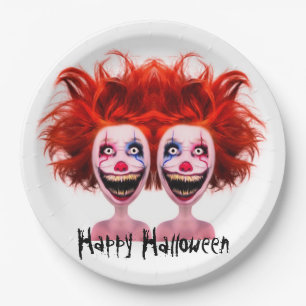 Plato De Papel Monstruos de Halloween con miedo