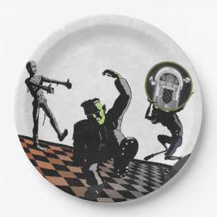 Plato De Papel Monstruos de Halloween Monster Bash Costume Fiesta