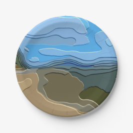 PLATO DE PAPEL MONTAÑAS