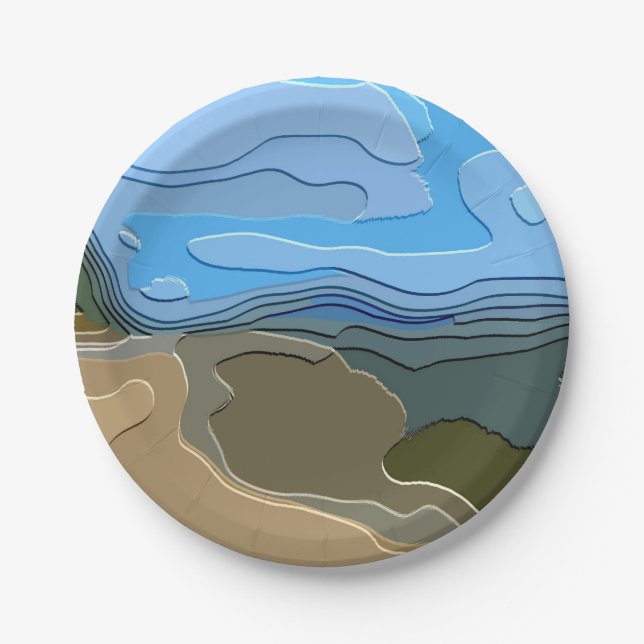 PLATO DE PAPEL MONTAÑAS (Anverso)