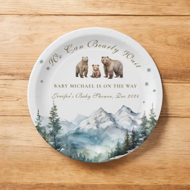 Plato De Papel Montañas de nieve de invierno: Baby Shower de aven (Subido por el creador)