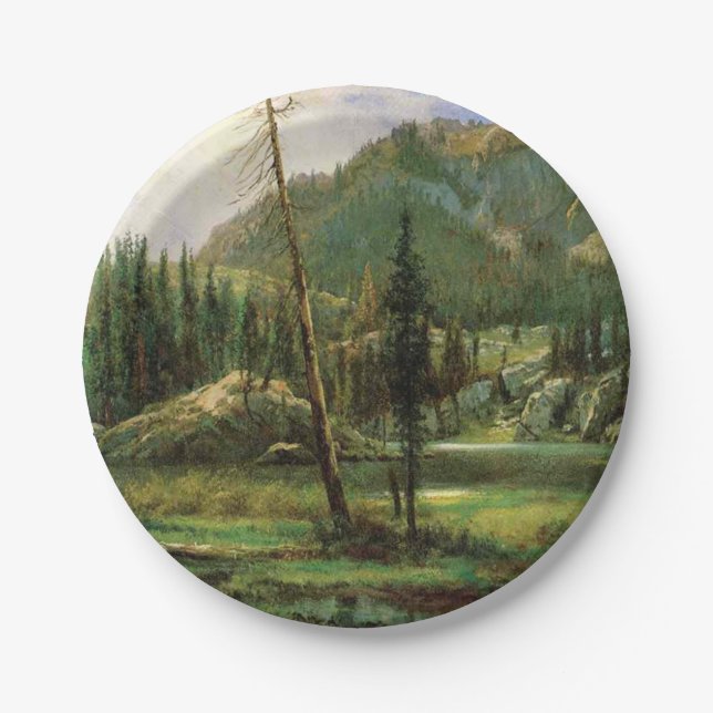 Plato De Papel Montañas de Sierra Nevada (bosques americanos) (Anverso)
