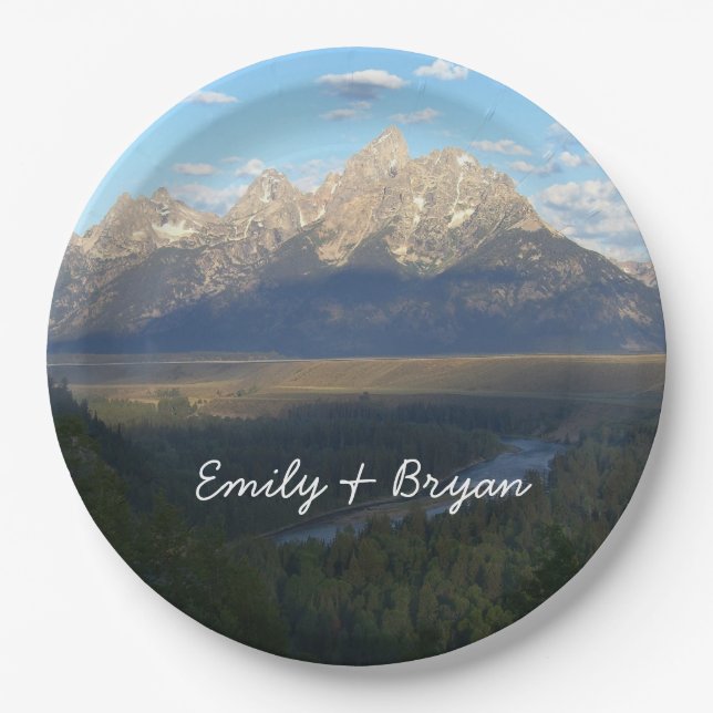 Plato De Papel Montañas Jackson Hole (Parque Nacional del Gran Te (Anverso)