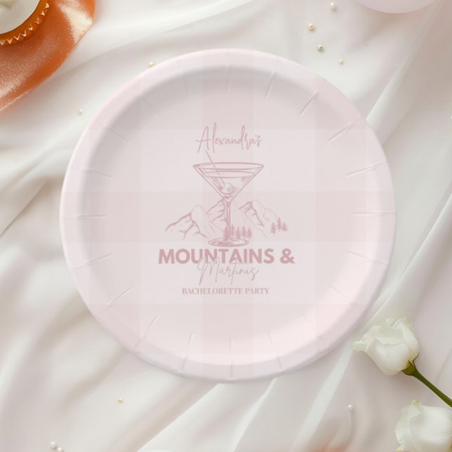 Plato De Papel Montañas y Martinis Bachelorette (Subido por el creador)
