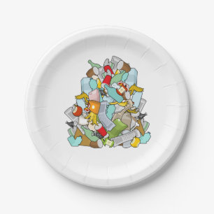 Plato De Papel Montón de Basura Desorden Basura Reciclaje Basura