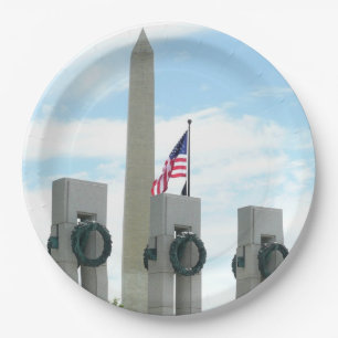 Plato De Papel Monumento a Washington y Monumento a la Segunda Gu