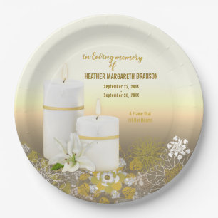 Plato De Papel Monumento al funeral de Lily Candle