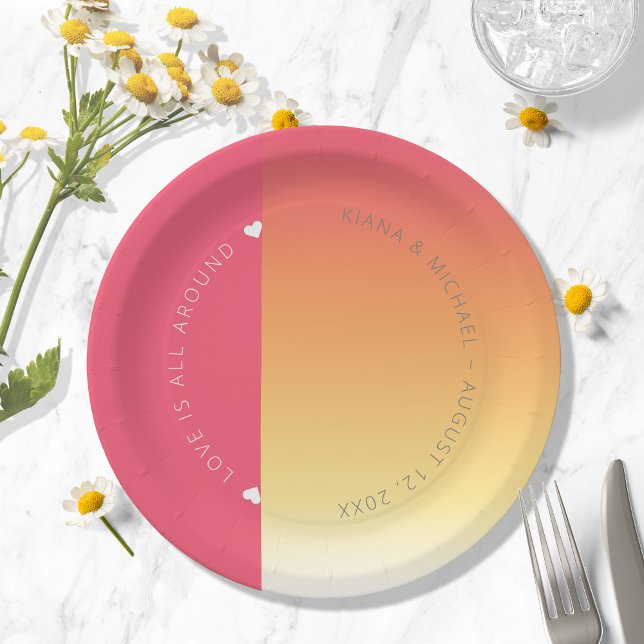 Plato De Papel Mood Gradient Wedding Hot Summer ID741 (Subido por el creador)